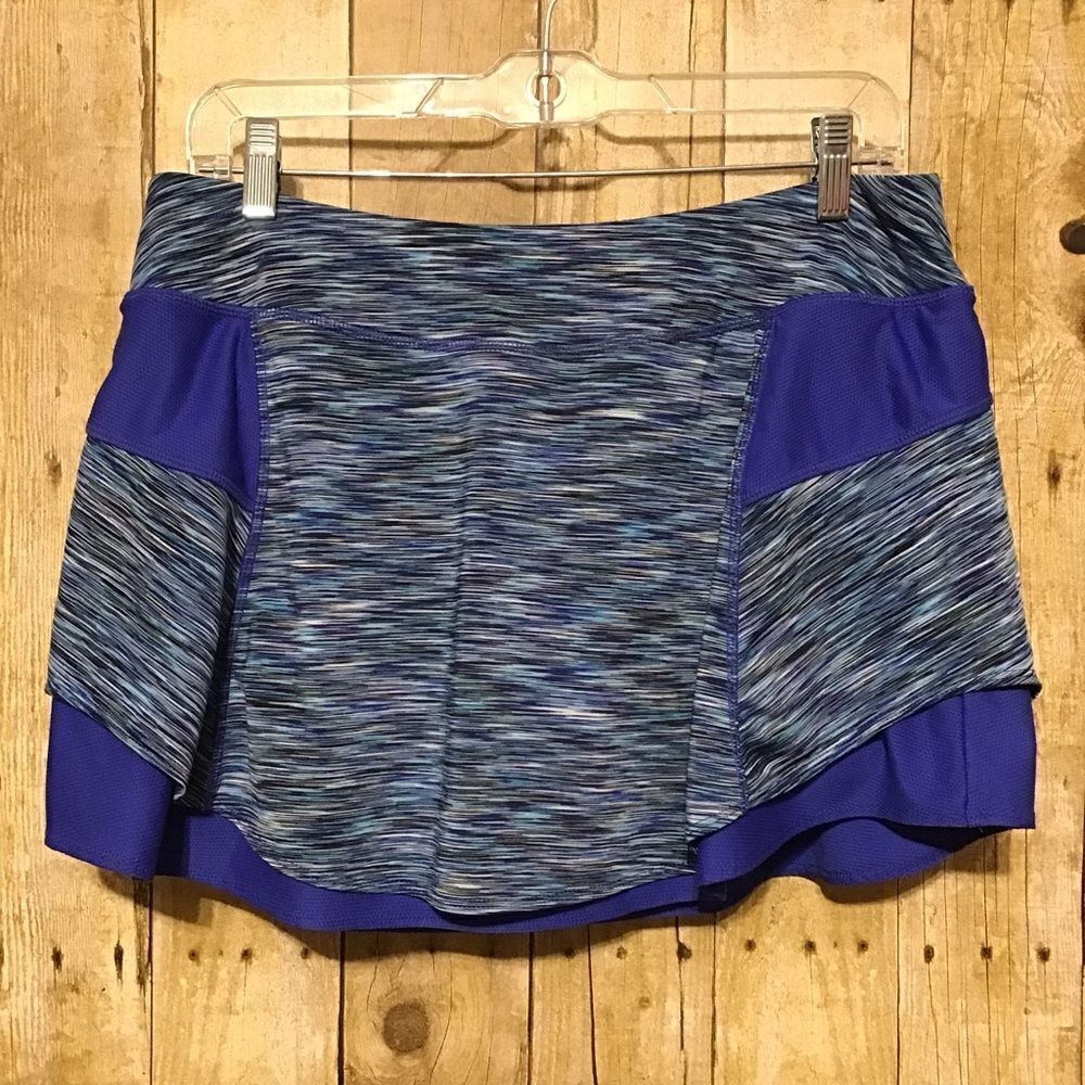 Athleta Women's‎ Athletic Skort Skirt Size L Blue Back Pocket